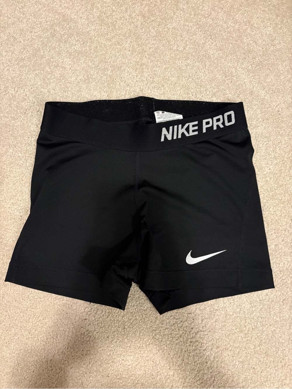 Nike Pro Black Women's Performance Bike Shorts with White Swoosh